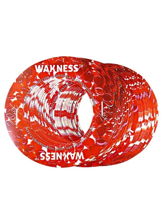 واكس نيسيسيتيز طوق حماية متعدد الاستخدامات من Waxness، عبوة من 50 طوقًا باللون الأحمر، يناسب معظم العلب والأواني التي يتراوح حجمها بين 14 إلى 16 أونصة  - Image 1