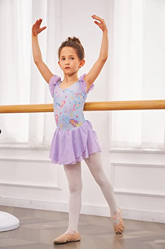 Arshiner Girls Ruffle Sleeve Ballet Dance Dress Tutu Skirted Leotard - Image 5