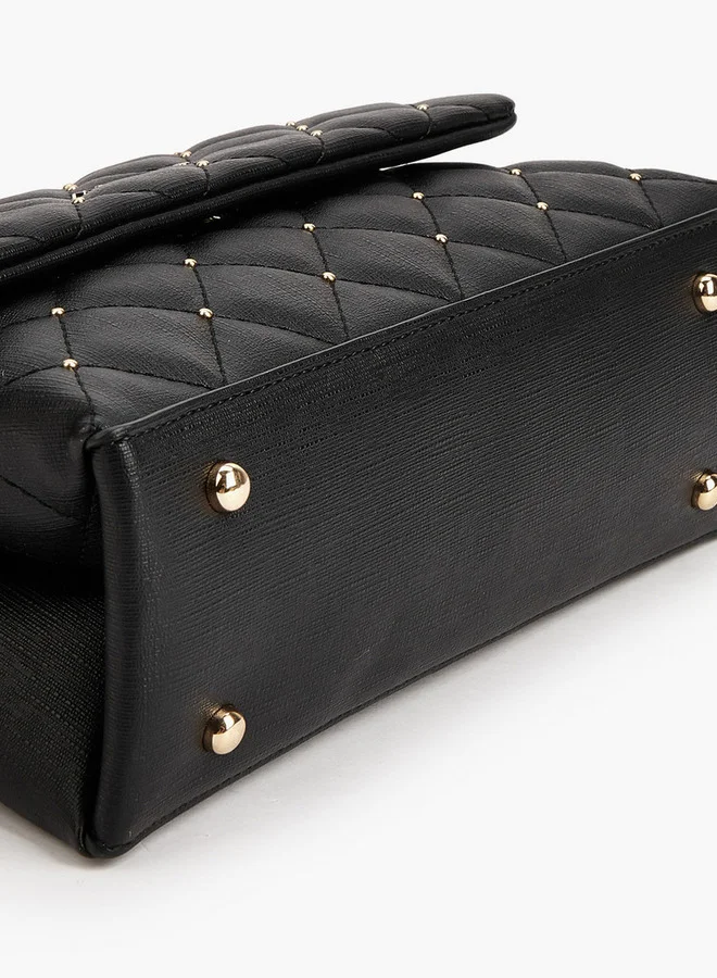 Flora Bella By Shoexpress Quilted Crossbody Bag with Button Closure