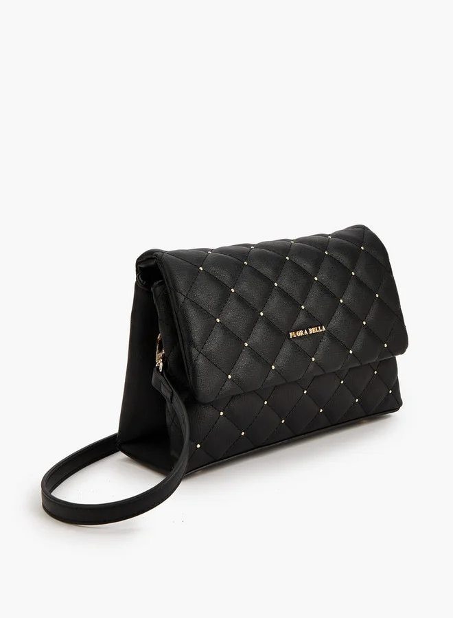 Flora Bella By Shoexpress Quilted Crossbody Bag with Button Closure