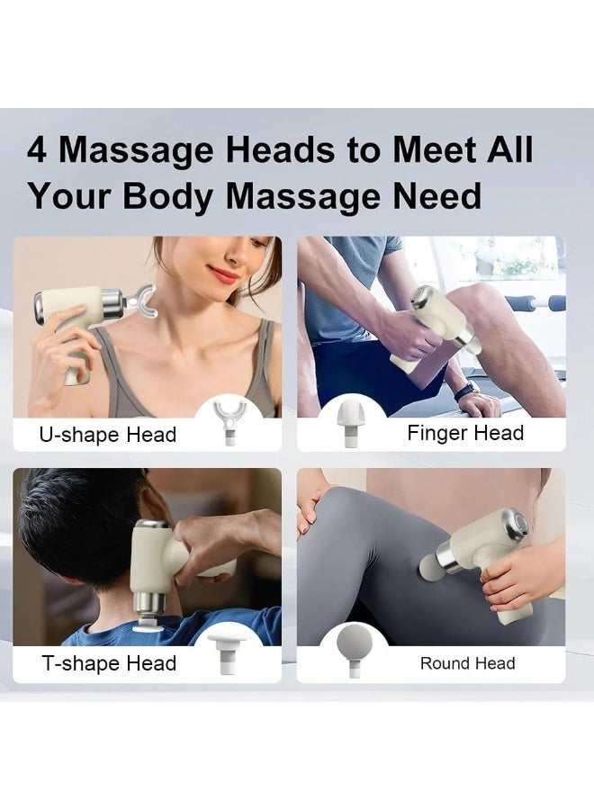 مسدس تدليك صغير - جهاز تدليك عضلي محمول باليد بتقنية الطرق مع 9 رؤوس و6 سرعات، هادئ للغاية، شحن سريع من النوع C، بطارية 1200 مللي أمبير لتخفيف آلام العضلات، والتعافي بعد التمرين، والعلاج الطبيعي (قد يختلف اللون) - Image 5