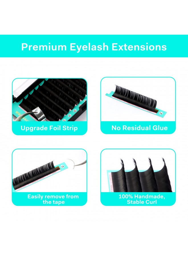 Eyelash Extensions 0.15 CC Curl 8-14mm Lash Extensions Supplies Individual Lashes Premium Silk Volume & Classic Lash Soft Matte Dark Professional Eyelashes Extension (0.15-CC-8-14 Mixed) - pzsku/ZDB18EF9D71D3D9D1FB8FZ/45/_/1728309234/db40a019-7cf1-4690-a2d9-28aa784633da