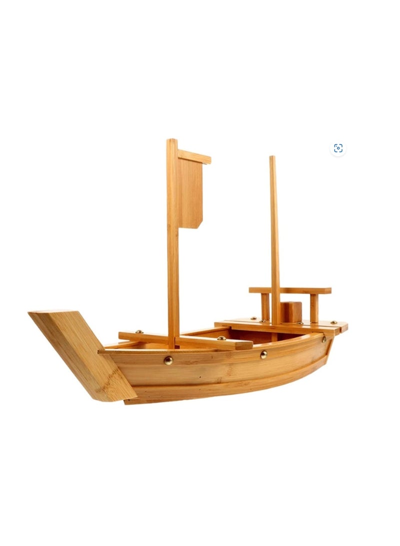 GOGOGO 28 Inch Wooden Sushi Boat Serving Tray, Large Sushi Boat Plate for Sashimi Board Seafood Party, Great for Sushi Restaurant or Home (28inch/71cm) - Image 1