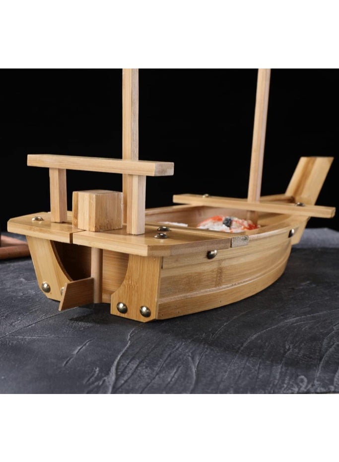 GOGOGO 28 Inch Wooden Sushi Boat Serving Tray, Large Sushi Boat Plate for Sashimi Board Seafood Party, Great for Sushi Restaurant or Home (28inch/71cm) - Image 5
