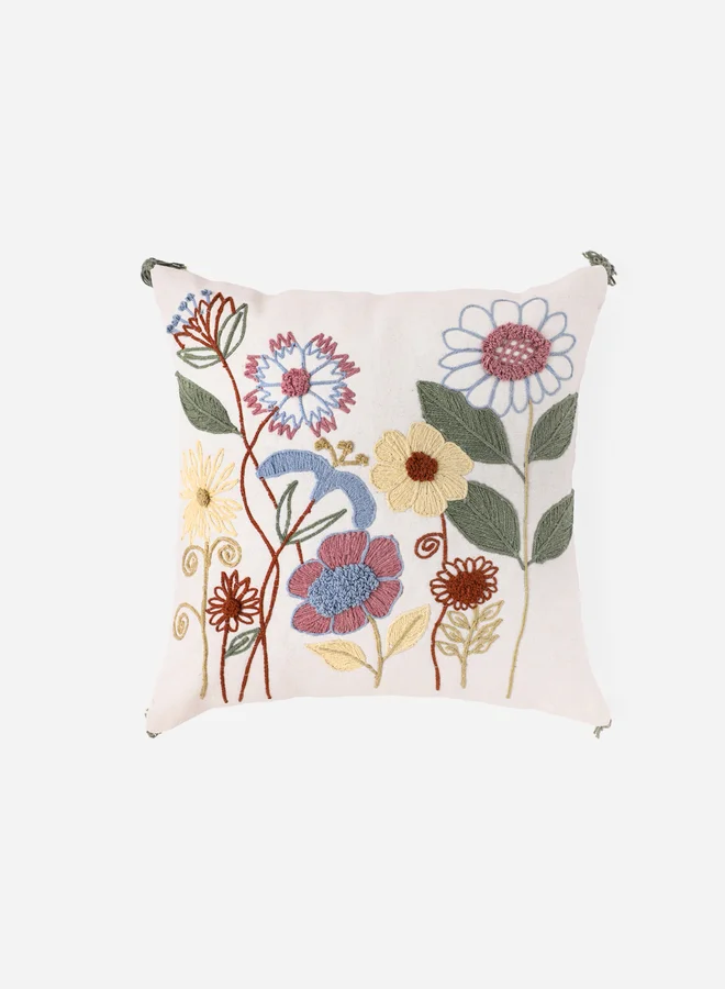 sanskrutihomes sanskrutihomes Floral Cotton Cushion Cover - 45x45cm