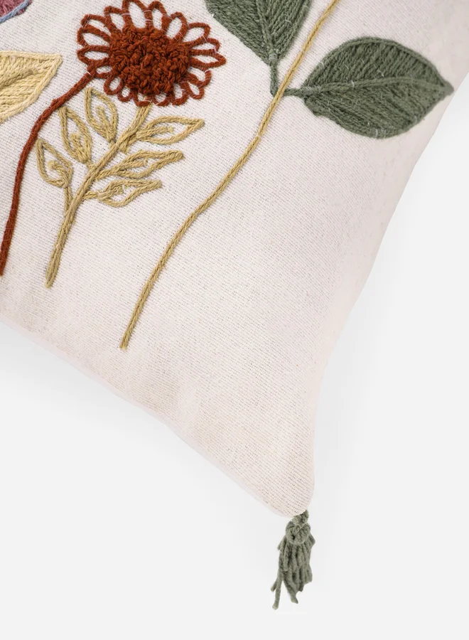 sanskrutihomes sanskrutihomes Floral Cotton Cushion Cover - 45x45cm