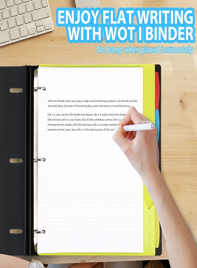 ووت آي دفتر ملاحظات WOT I ذو 3 حلقات قابلة للتمديد - غلاف قابل للتخصيص، 5 فواصل وجيب في منظم واحد رفيع (يتضمن 60 ورقة)، أسود - Image 3
