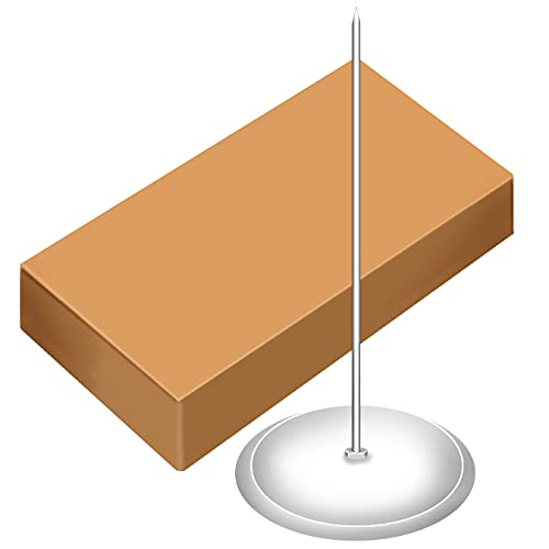 NISUN 180mm Long Stainless Steel Desk Straight Rod Paper memo Holder Bill Fork Receipt Note Spike Stick - Image 1