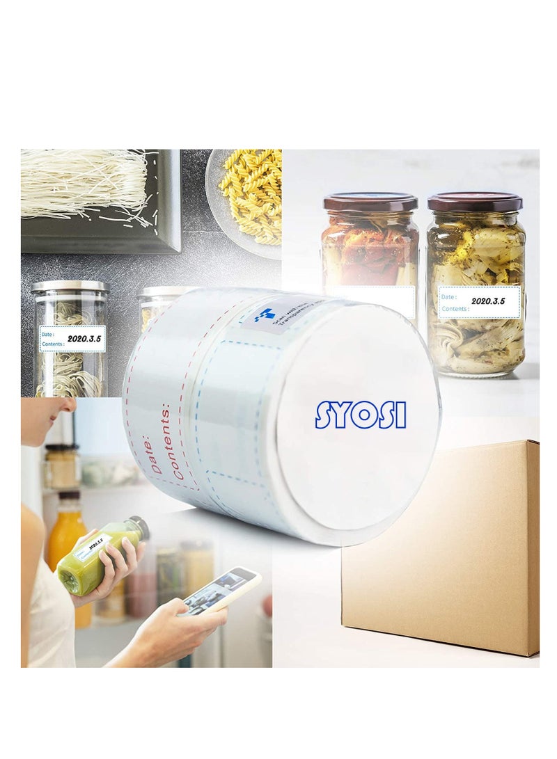 SYOSI 250pcs Removable Freezer Labels, 1 x 3 Inch Food Storage Stickers, Refrigerator Freezer Paper Label Easy Clean Leaves No Residue, 2 Color Food Labels Roll - Image 5