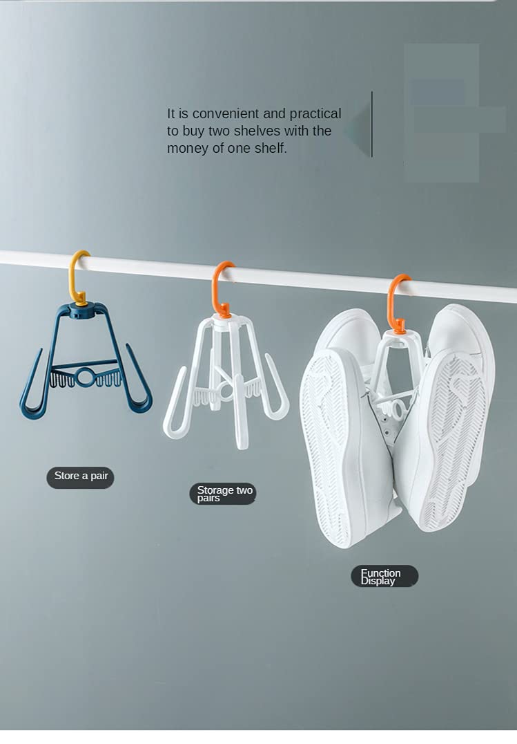 BeFunky Plastic Hanging Shoe Drying Rack Hanger Rotating Shoe Storage Organiser (Green) Pack of 3 - Image 3