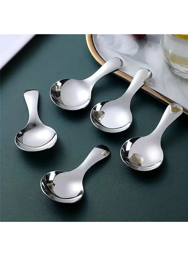 Stainless Steel Mini Spoons 3pcs Slivery For Coffee Salt Condiments Stirring - Image 1