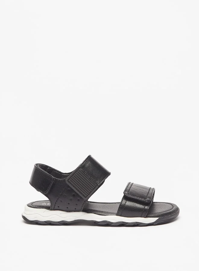 سيد دوتشيني Boys Solid Backstrap Sandals with Hook and Loop Closure