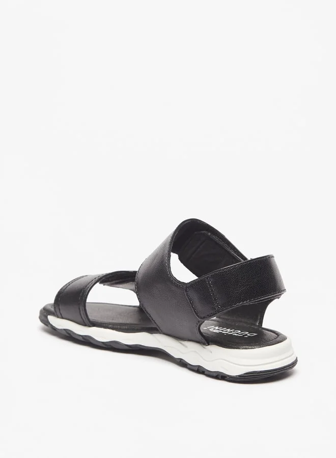 سيد دوتشيني Boys Solid Backstrap Sandals with Hook and Loop Closure