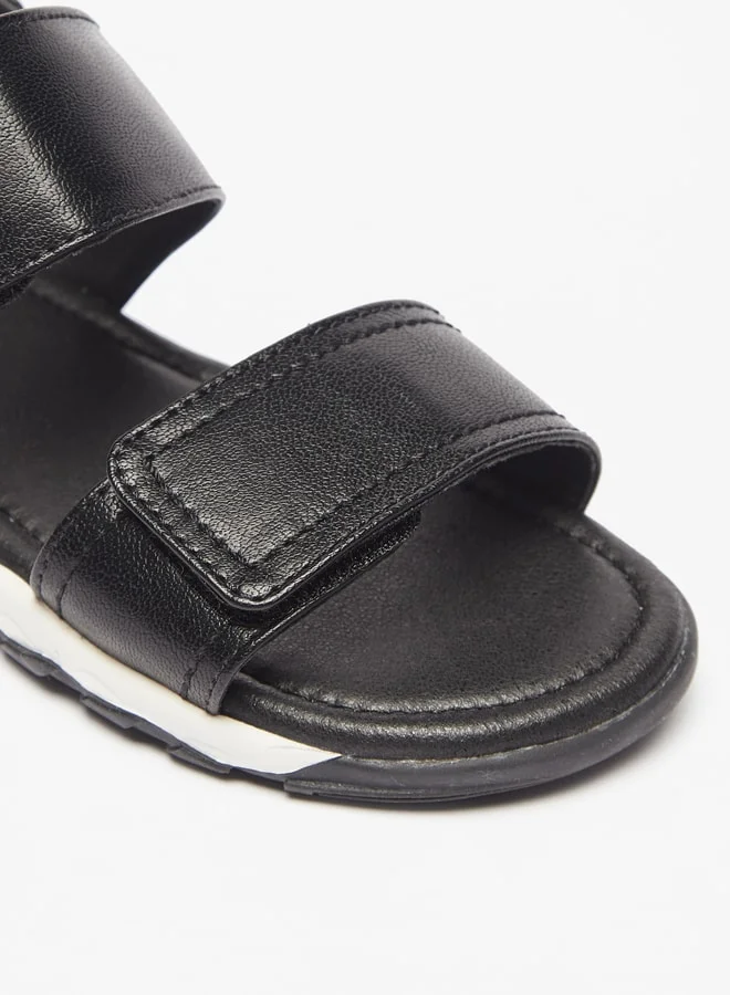 سيد دوتشيني Boys Solid Backstrap Sandals with Hook and Loop Closure