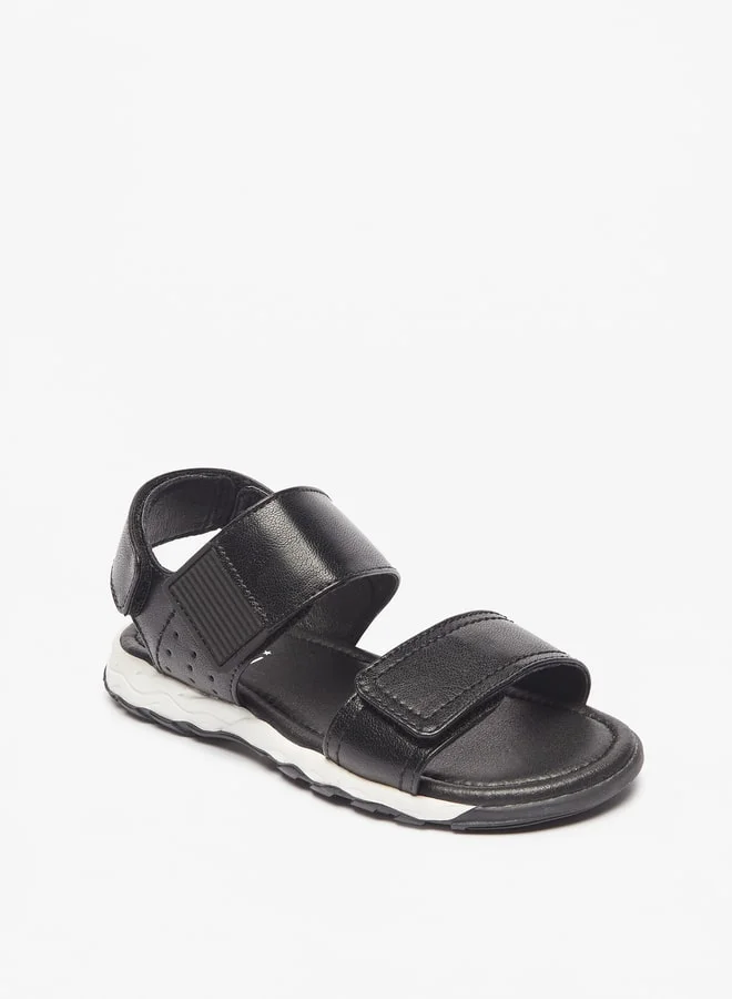 سيد دوتشيني Boys Solid Backstrap Sandals with Hook and Loop Closure