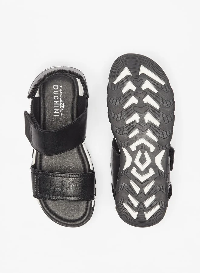 سيد دوتشيني Boys Solid Backstrap Sandals with Hook and Loop Closure