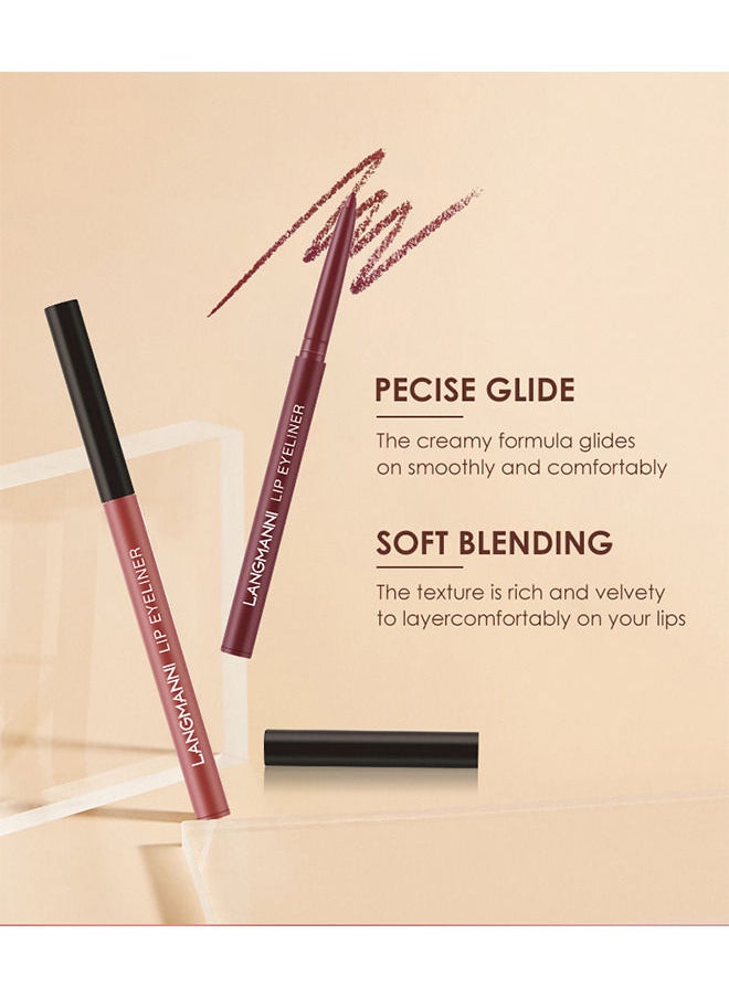 LANGMANNI - Lip Liner and Lipstick Makeup Set, Velvety Matte Liquid Lipsticks and Matching Smooth Lip Liner One Step Lips Makeup Kits Waterproof Long Lasting Matte Lipstick Gift Set(#03) - Image 1