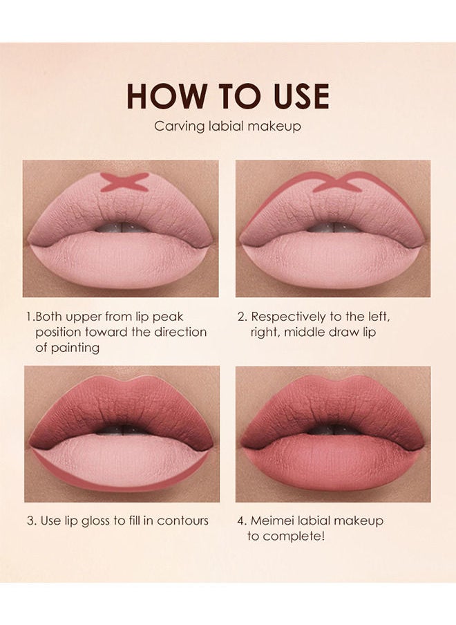 LANGMANNI - Lip Liner and Lipstick Makeup Set, Velvety Matte Liquid Lipsticks and Matching Smooth Lip Liner One Step Lips Makeup Kits Waterproof Long Lasting Matte Lipstick Gift Set(#03) - Image 1