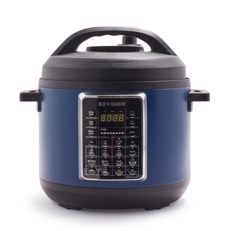 Blue Diamond Blue Diamond Ceramic Nonstick 16in1 6QT Electric Pressure Cooker Slow Cooker Rice Cooker Yogurt Maker Saute Steamer and More Programable Dishwasher Safe Pot PFASFree Blue 