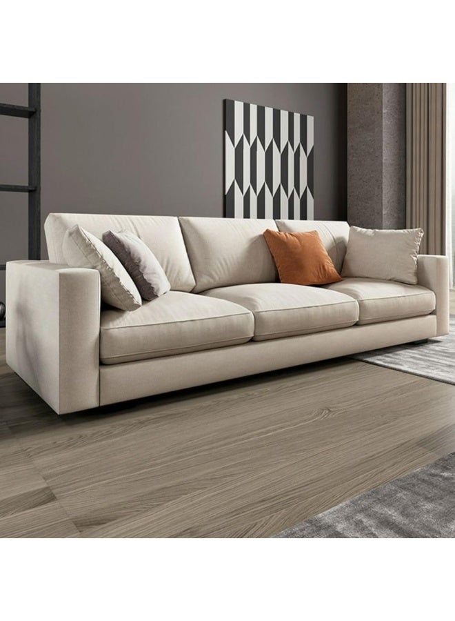Poppins Home Modern Off-White Sofa - 3-Seater Living Room Couch with Concealed Support, Foam-Filled Seats, Durable Wood Frame - ComfortableFabric Upholstery - Image 1