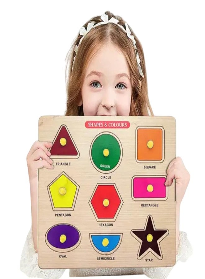 RPC99 5 Shape Toddler Puzzle | Wooden Preschool Learning Toy | Sensorial Toy for Toddler Shape & Color Sorter (5 Geometry Pieces), Puzzle for 6-12m+Kids - Image 2