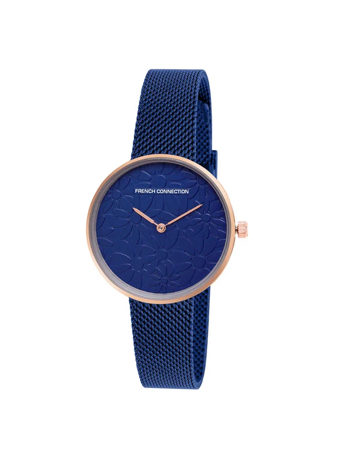 فرنش كونكشن 35mm Women's Quartz Watch with Blue Dial