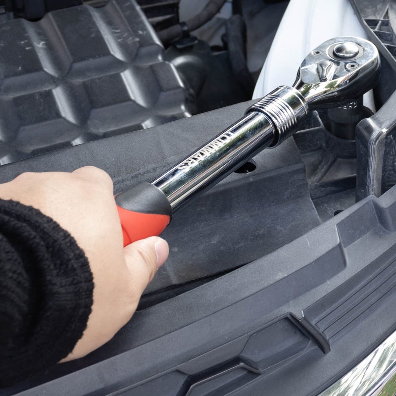 TOMMARS Extendable Ratchet Wrench Set, 1/4" 3/8" 1/2" Drive 72-Tooth Quick-release Retractable Socket Wrench Reversible Gift for Men Mechanic Hand Tools - Image 2