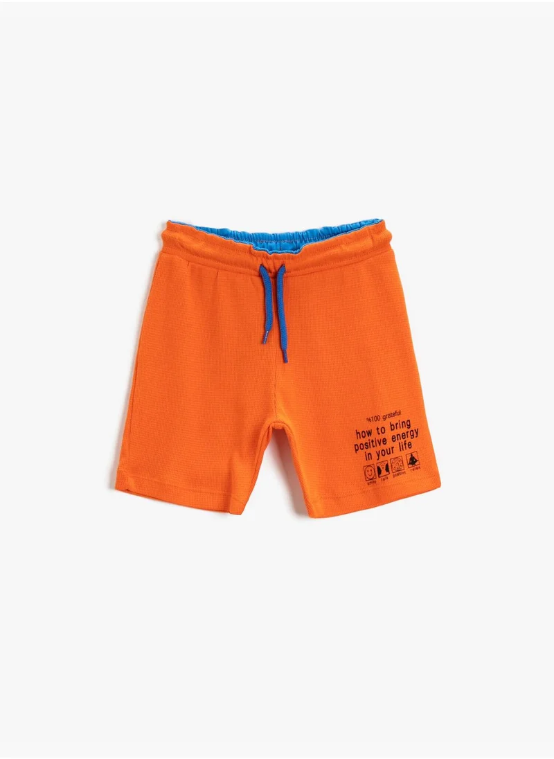 KOTON Slogan Printed Shorts Cotton