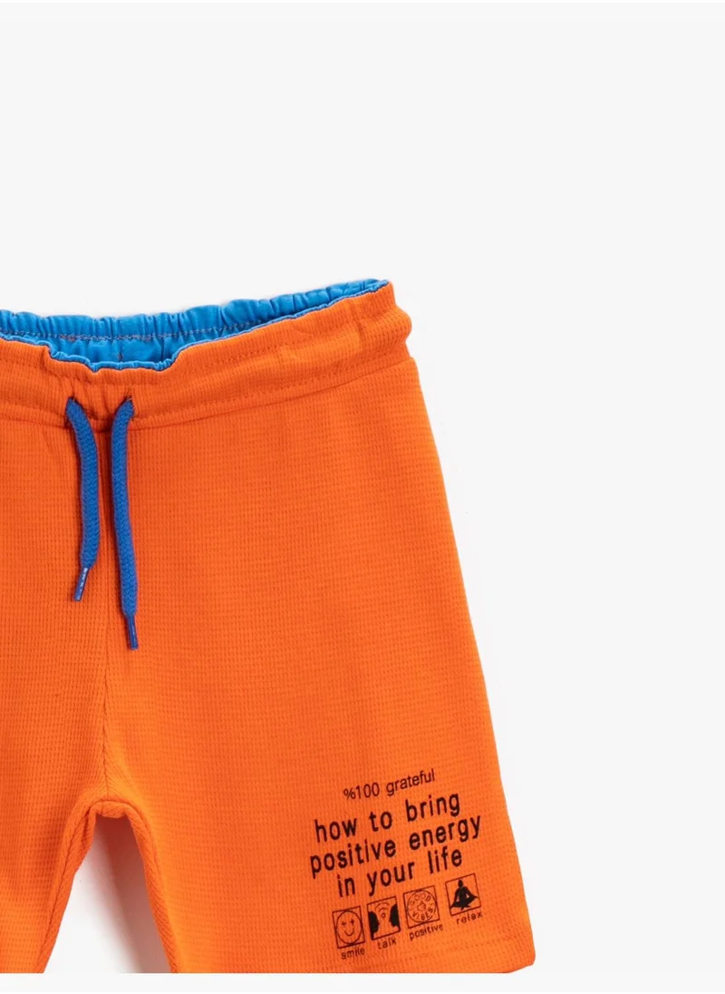 KOTON Slogan Printed Shorts Cotton