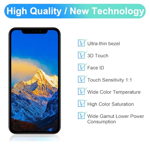 LMQ for iPhone Xs Max Screen Replacement,Wholesale Full HD LCD Display COF 3D Touch Digitizer Assembly with Waterproof Adhesive, for(ModelsA1921, A2101, A2102, A2103, A2104) 6.5 inch No Repair Part Tools - Image 3
