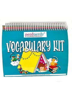nerdnerdy English Vocabulary Kit for preschool children/ picture flash cards / velcroed cards on day to day topics / includes tracking rubric/language development cards / action word flash cards for kids /language therapy toys/action cards/kids expression cards/verb flash cards for kids/educational kit for kids 5 years/flash cards for vocabulary building  - Image 1