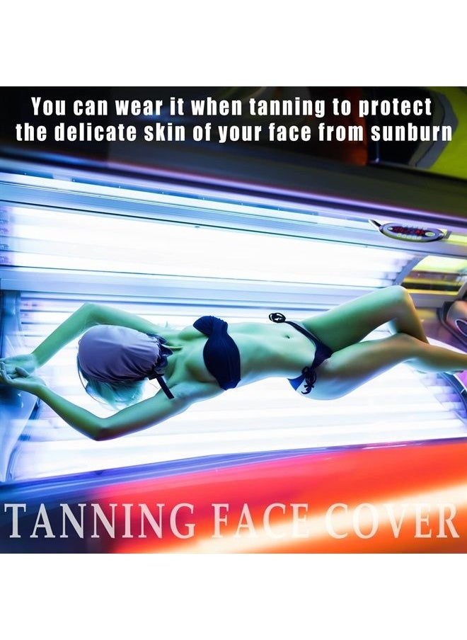Jiuguva 4 Pieces UV Protection Tanning Face Cover Face Tanning Mask Tanning Hair Cap Protective Hair Bonnet for Women Girls Salon, Blue and Pink, 5.91 x 4.33 Inches  - Image 5