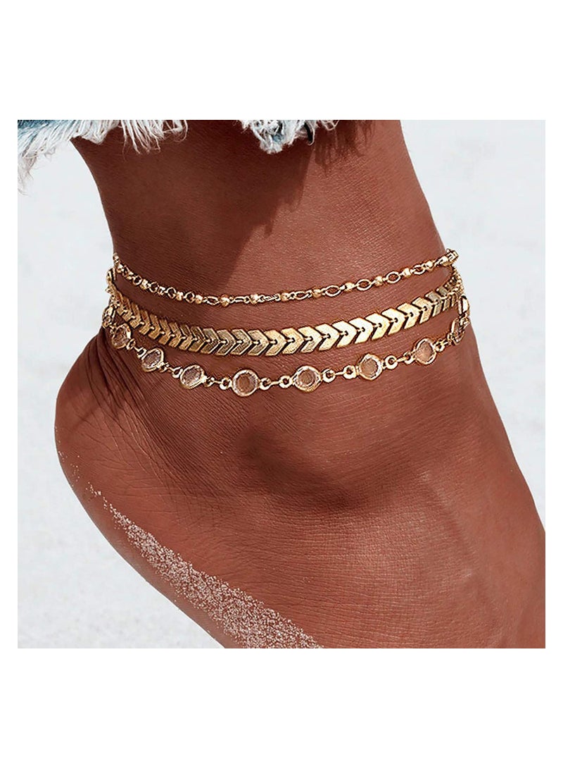 SYOSI Cuban Chain Anklet 14K Gold Ankle Bracelets Stainless Steel Anklet Ankle Bracelets Adjustable Gold Plated Ankle Bracelets for Summer Sandals Barefoot Jewellery - Image 5