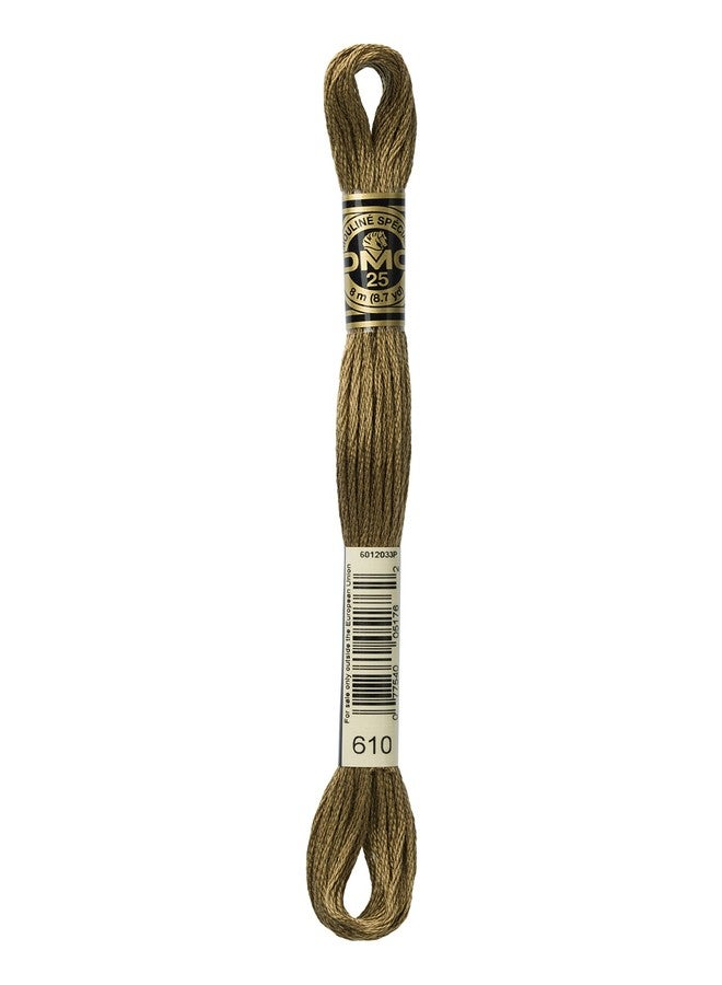 DMC 117-610 Six Stranded Cotton Embroidery Floss, Dark Drab Brown, 8.7-Yard - Image 1