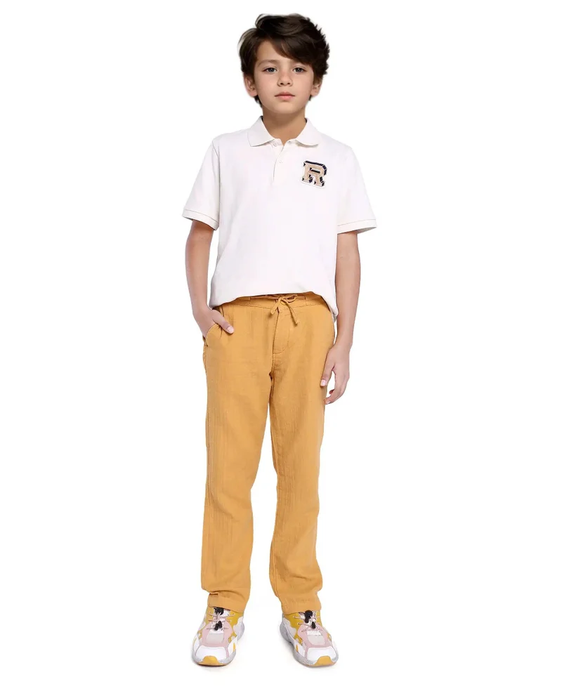 رير ونز Rare Ones Kids Prest Mustard Regular Fit Solid Trouser