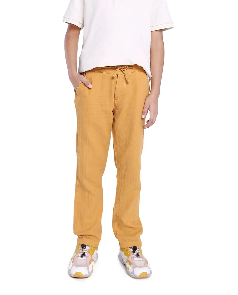 رير ونز Rare Ones Kids Prest Mustard Regular Fit Solid Trouser