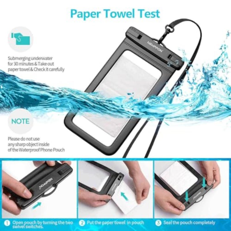 8.5" Waterproof Cell Phone Pouch - Underwater Dry Bag Case Lanyard - Water Proof Clear Holder Protector for iPhone 16 15 14 Pro Max Plus Samsung Galaxy S25 S24 Ultra Note for Beach Swimming - Image 4