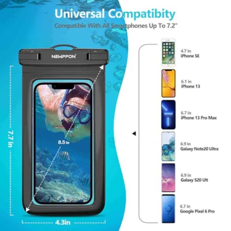 8.5" Waterproof Cell Phone Pouch - Underwater Dry Bag Case Lanyard - Water Proof Clear Holder Protector for iPhone 16 15 14 Pro Max Plus Samsung Galaxy S25 S24 Ultra Note for Beach Swimming - Image 3