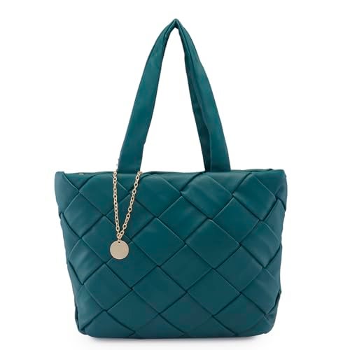 Caprese Merlin Tote Bag, Large-Bottle Green | Stylish Handbag for Women | Spacious, Versatile Office & Daily Essentials Tote | Top Zip Closure - Image 1