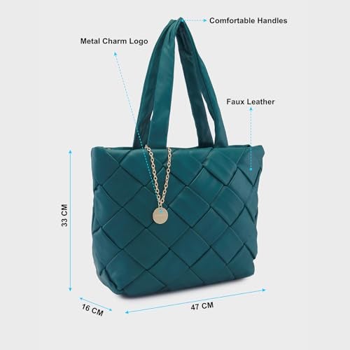 Caprese Merlin Tote Bag, Large-Bottle Green | Stylish Handbag for Women | Spacious, Versatile Office & Daily Essentials Tote | Top Zip Closure - Image 5