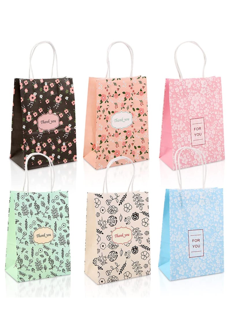 Excefore 12 Pcs Floral Gift Bags with Handles for Mothers Day, Birthday, Wedding, Baby Shower, Themed Party Favors - Image 1