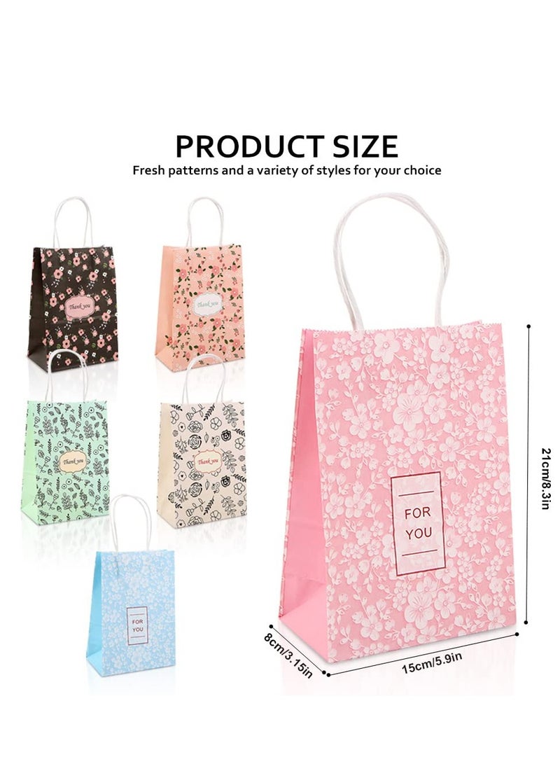 Excefore 12 Pcs Floral Gift Bags with Handles for Mothers Day, Birthday, Wedding, Baby Shower, Themed Party Favors - Image 5