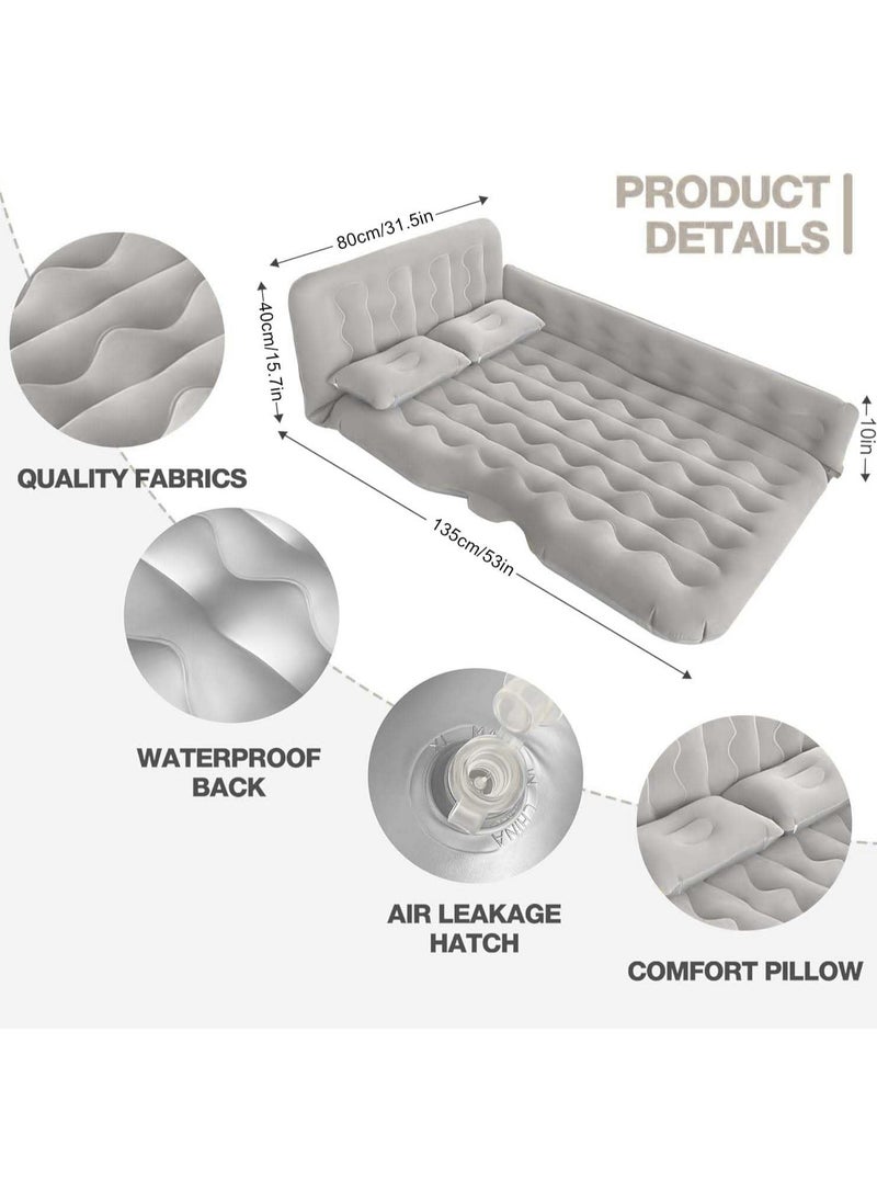 AUTOYSUR Car Air Mattress Car Inflatable Bed - Thickened and Double Car Air Mattress Sided Flocking Travel Inflatable Car Mattress Bed with Electric Air Pump and 2 Pillows, Car Sleeping Bed for Home Outdoor  - Image 2