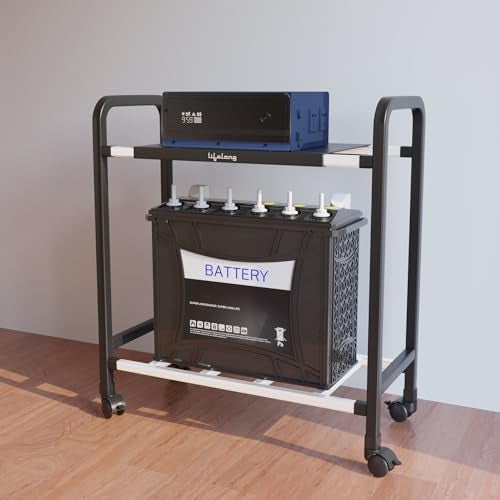 Lifelong Single Battery Inverter UPS Trolley Stand | Sturdy, Compact & Portable Design | Rust Resistant Inverter Stand for Home with Lockable Wheels | Inventer Cabinent Box, Supports Upto 80 KG - Image 1