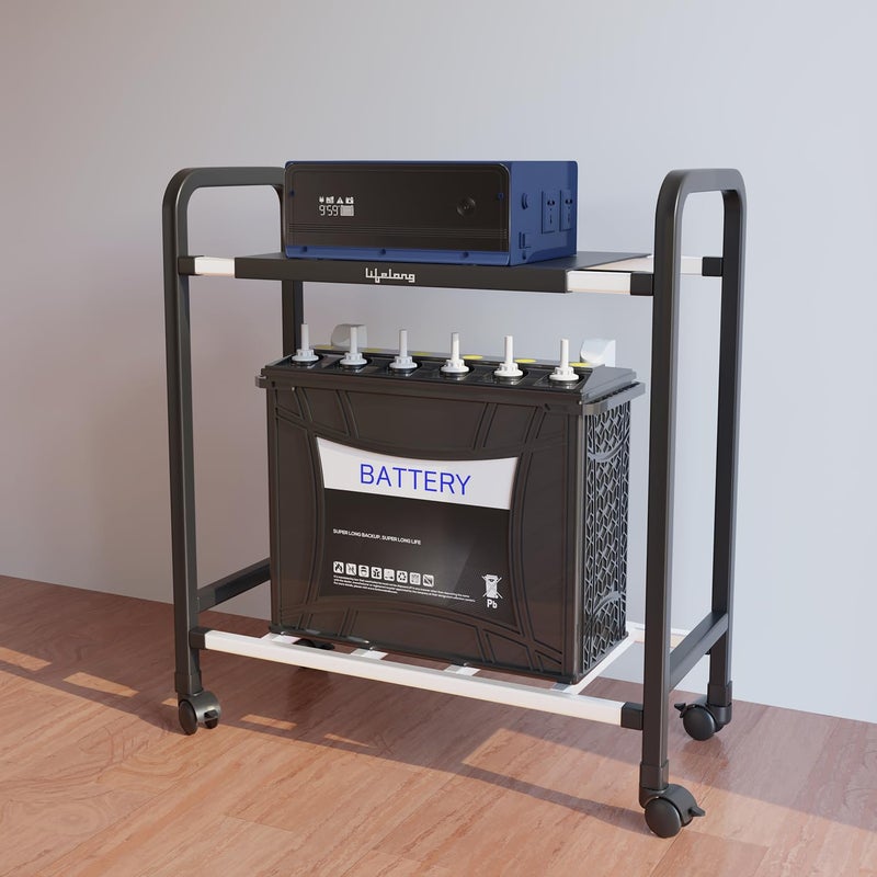 Lifelong Single Battery Inverter UPS Trolley Stand | Sturdy, Compact & Portable Design | Rust Resistant Inverter Stand for Home with Lockable Wheels | Inventer Cabinent Box, Supports Upto 80 KG - Image 5