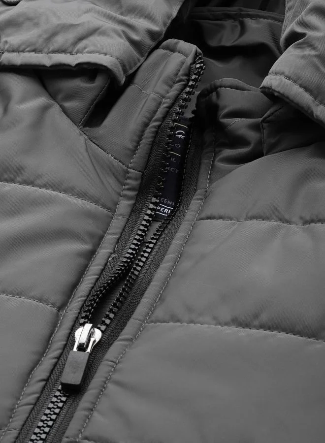 The Indian Garage Co Men Slim Fit Solid Puffer Jackets