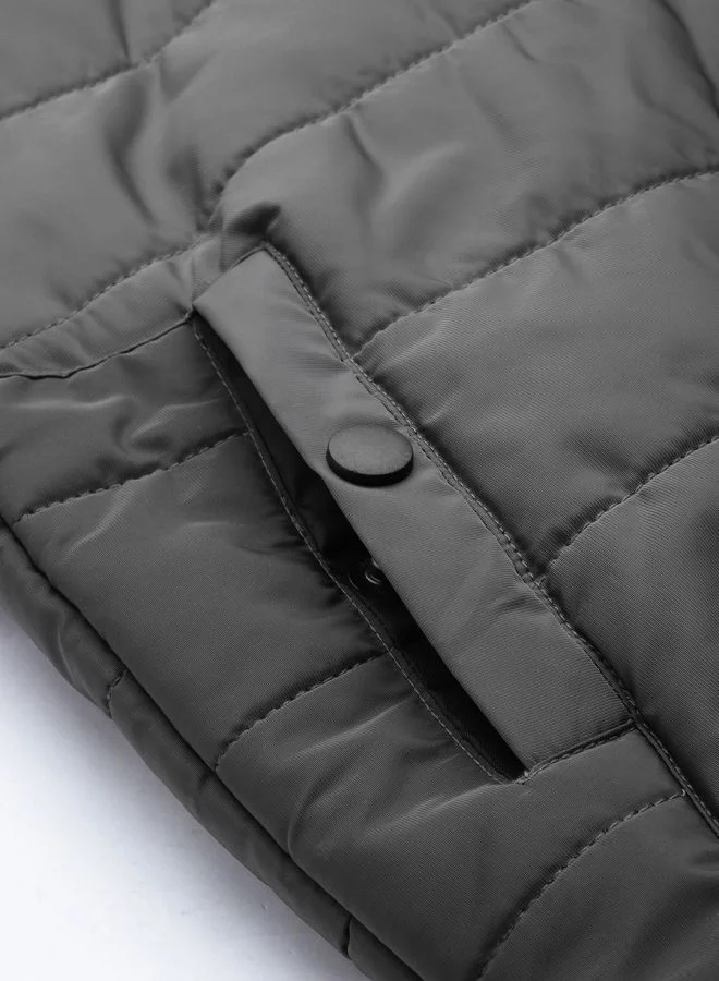 The Indian Garage Co Men Slim Fit Solid Puffer Jackets
