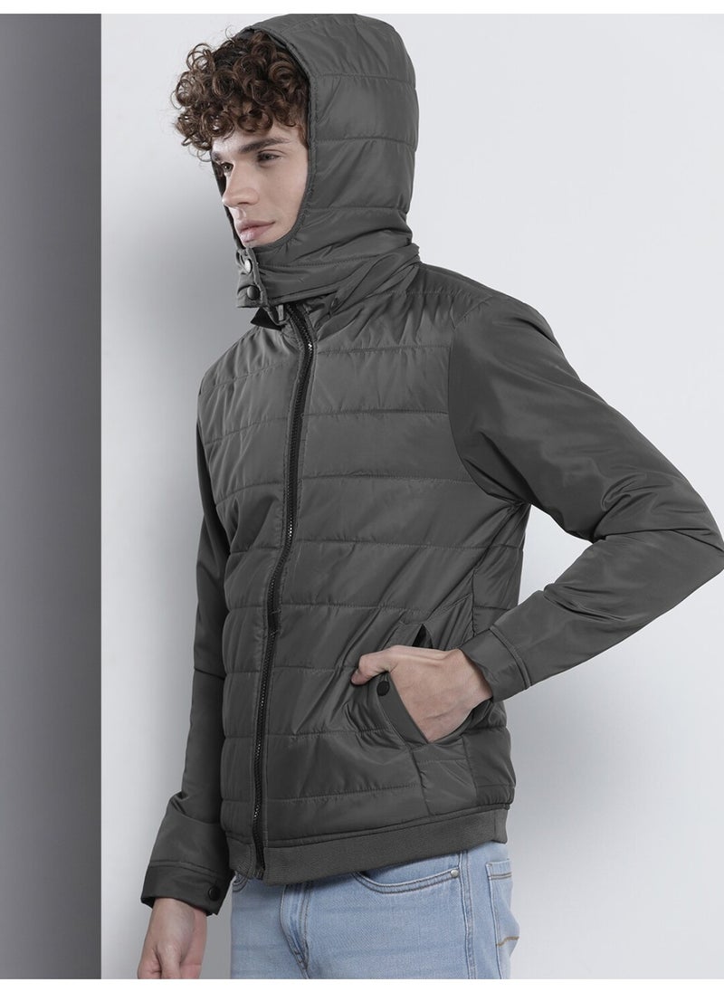 Men Charcoal Grey Casual Slim Fit Quilted Long Sleeves Puffer Jacket - pzsku/ZDB19FCC702E38EB09D0AZ/45/_/1734685907/f4d327df-23d0-4696-8557-575a0ad9766d