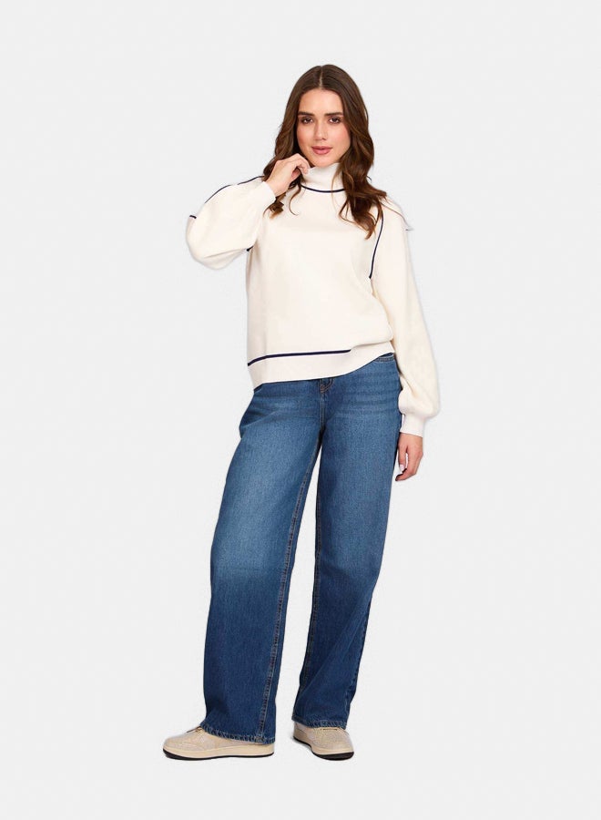 DALYDRESS Women Regular Fit Pullover - Off White 