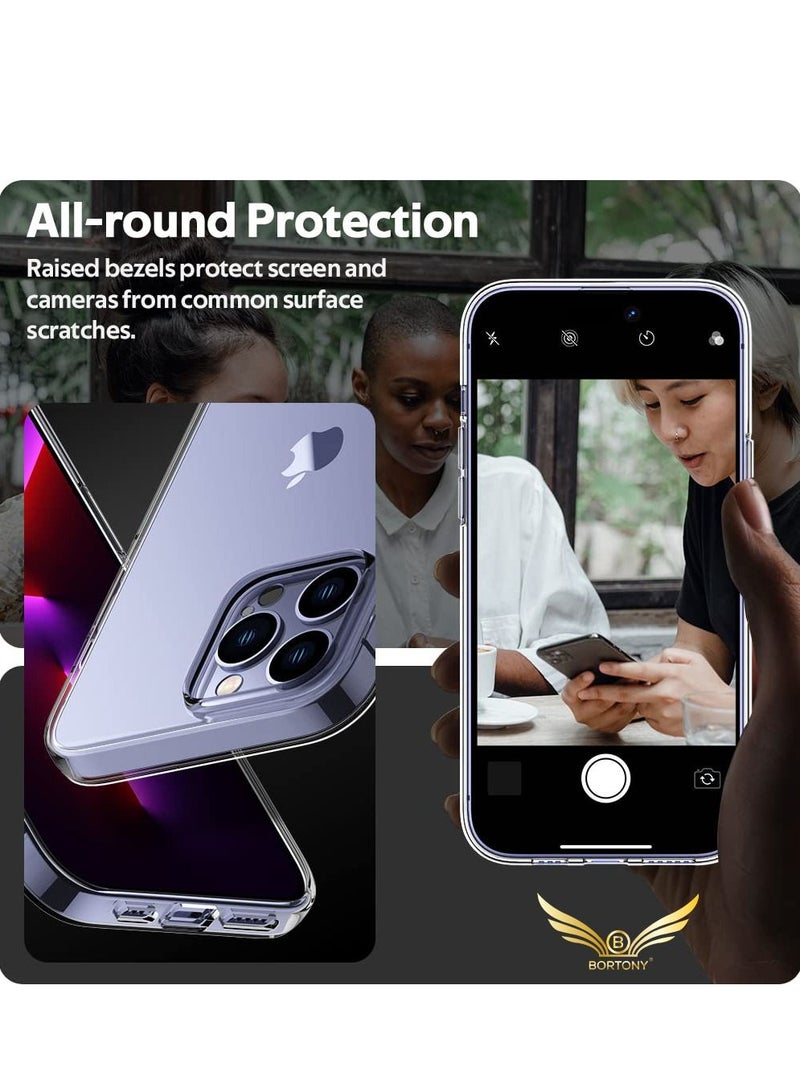 غطاء جراب iPhone 14 Pro شفاف شفاف مقاوم للصدمات من السيليكون النحيف المقاوم للاصفرار جراب هاتف شفاف نحيف لهاتف Apple iPhone 14 Pro (6.1 بوصة) شفاف - Image 2